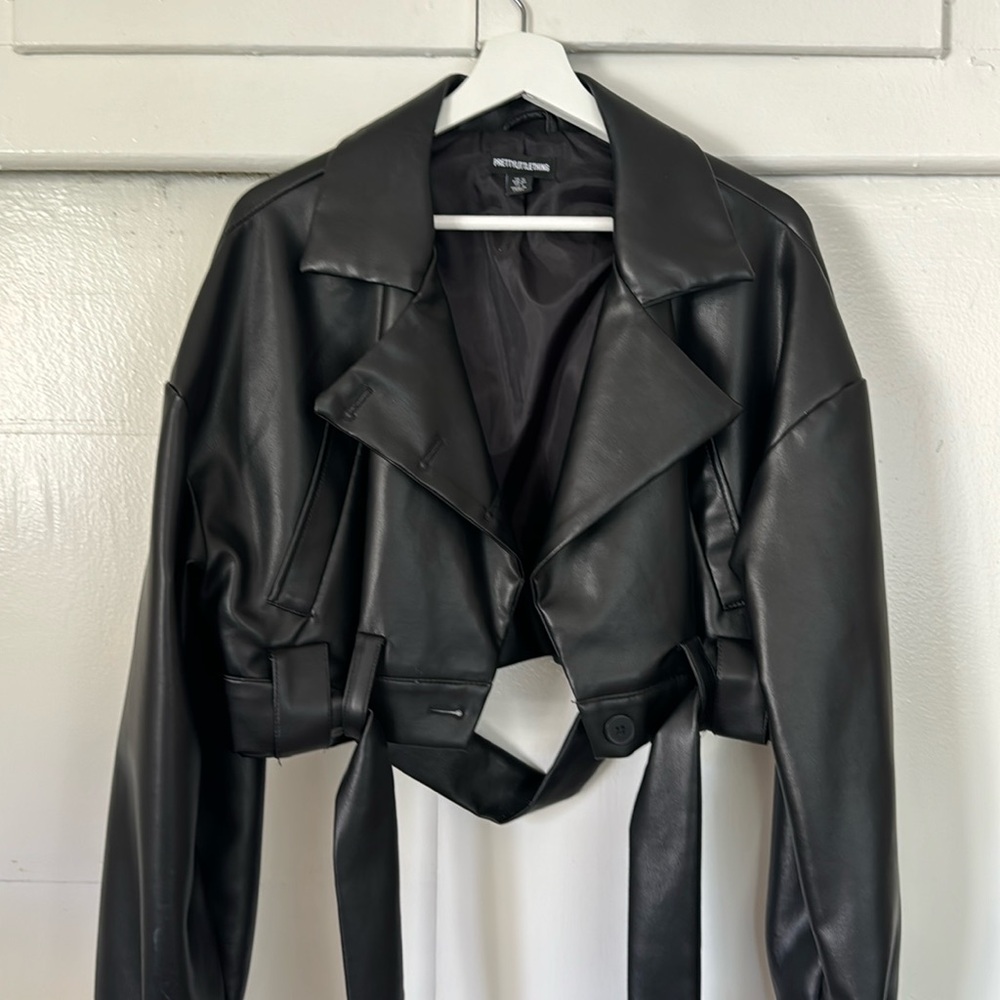 PLL cropped leather jacket